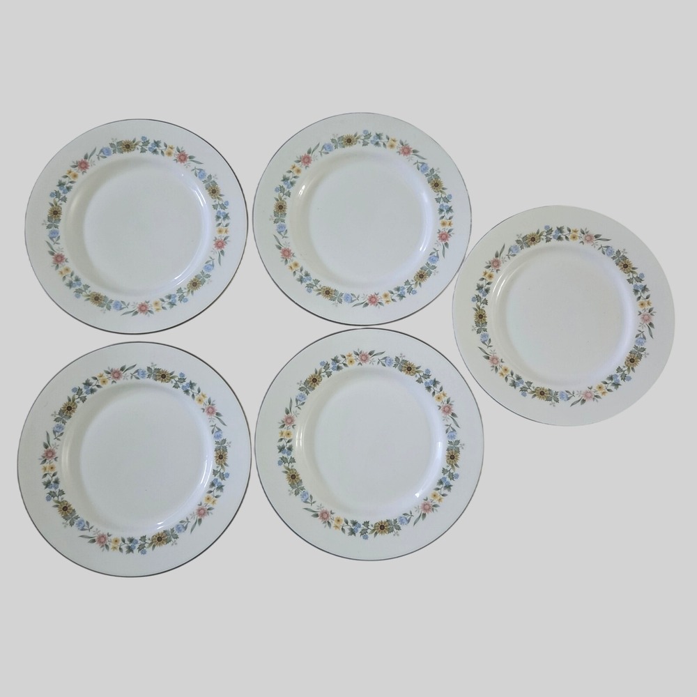 Royal Doulton Pastorale H5002 Salad Plates Set of 5 Floral Bone China 8in